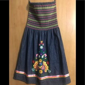 VAVA by Joy Han USA Denim Embroidered Dress S